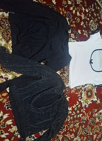 Diğer Simli Crop bluz