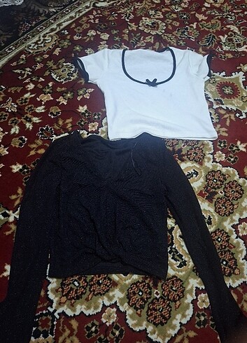 xs Beden Simli Crop bluz
