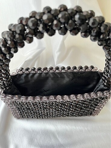 İki renkli boncuk abiye çanta - Görsel 2