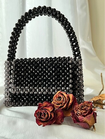 İki renkli boncuk abiye çanta - Görsel 3