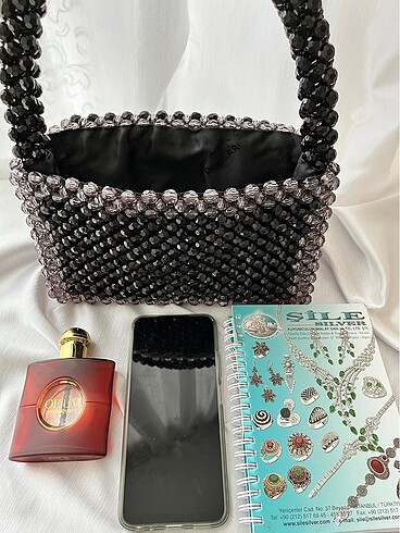 İki renkli boncuk abiye çanta - Görsel 6