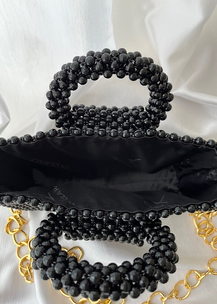 Siyah elişi boncuk çanta - Görsel 2