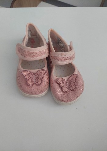 Kız Çocuk Pembe Kelebek Nakışlı Babet - Görsel 2