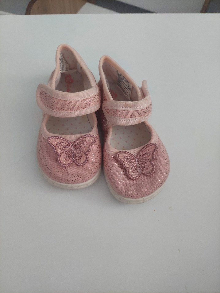 Kız Çocuk Pembe Kelebek Nakışlı Babet - Görsel 2