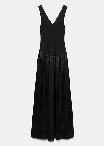 Zara Zara Kontrast V Yaka midi Elbise zw collection