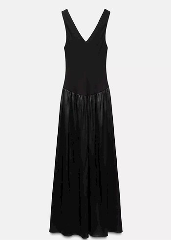 Zara Kontrast V Yaka midi Elbise zw collection