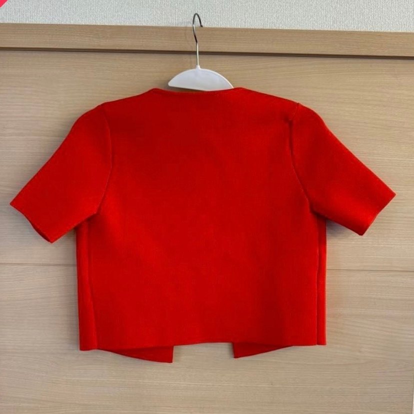 Zara düz triko gold tek düğmeli crop hırka - Görsel 2