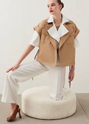 İpekyol Safari Kemerli Bej yelek Ceket - Görsel 4