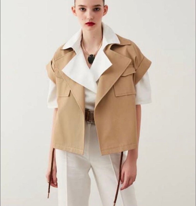 İpekyol Safari Kemerli Bej yelek Ceket - Görsel 5