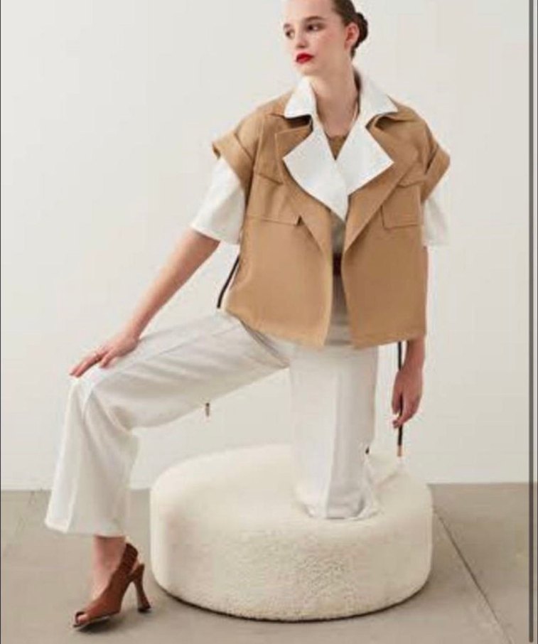 İpekyol Safari Kemerli Bej yelek Ceket - Görsel 4