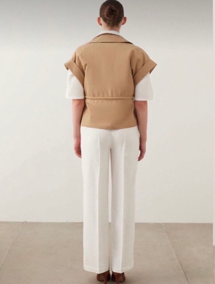 İpekyol Safari Kemerli Bej yelek Ceket - Görsel 3