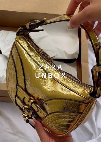 Zara gold metalik Çanta - Görsel 3
