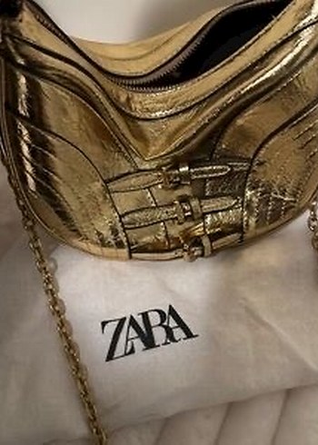 Zara gold metalik Çanta - Görsel 2