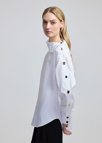 İpekyol Karma metal aksesuarlı gömlek - Görsel 4