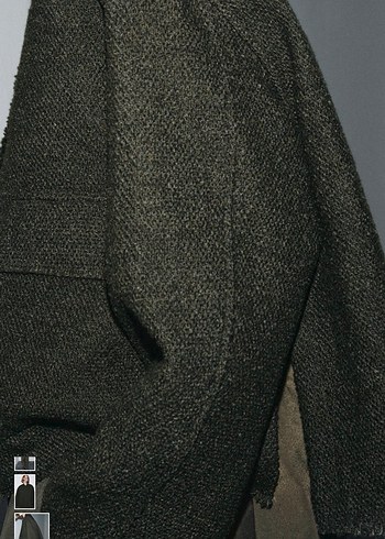 Zara zw collection yün karışımlı dokulu ceket - Görsel 6