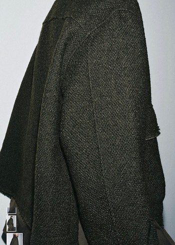 Zara zw collection yün karışımlı dokulu ceket - Görsel 4