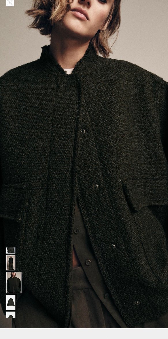 Zara zw collection yün karışımlı dokulu ceket - Görsel 2