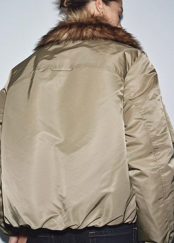 ZW collection Zara suni kurk yakalı bomber ceket - Görsel 6