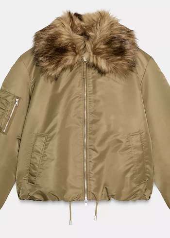 ZW collection Zara suni kurk yakalı bomber ceket - Görsel 7