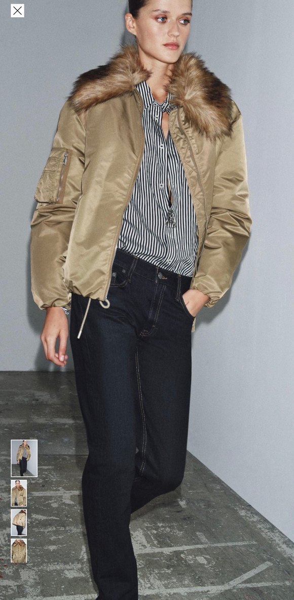 ZW collection Zara suni kurk yakalı bomber ceket - Görsel 3