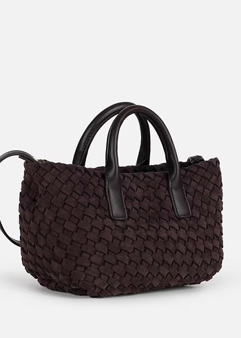 İpekyol örgü dokulu kahverengi  Süet Kadın Çanta - Görsel 3