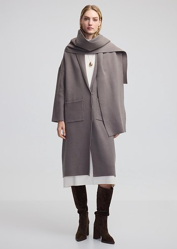 İpekyol atlı aksesuarlı triko kaban - Görsel 5