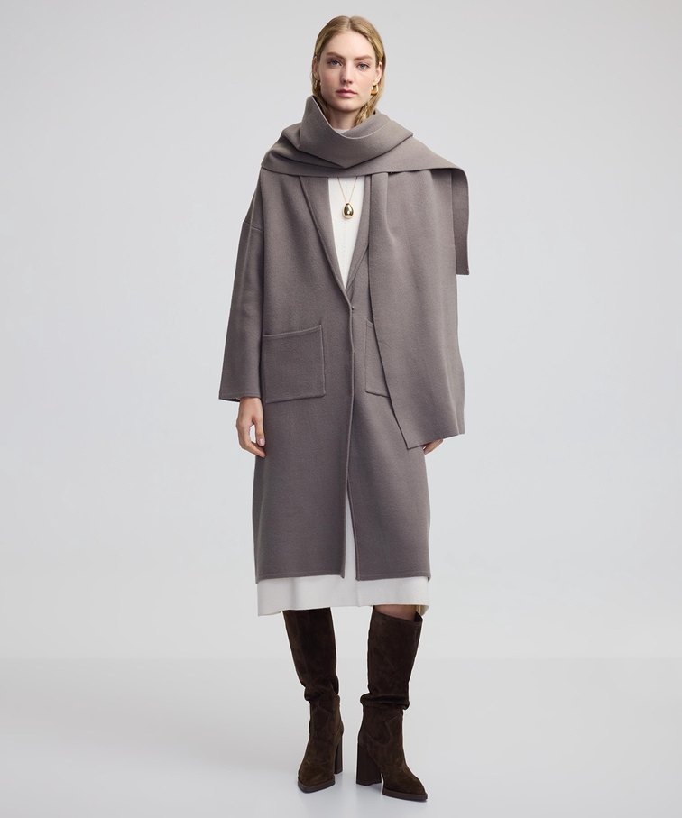 İpekyol atlı aksesuarlı triko kaban - Görsel 5