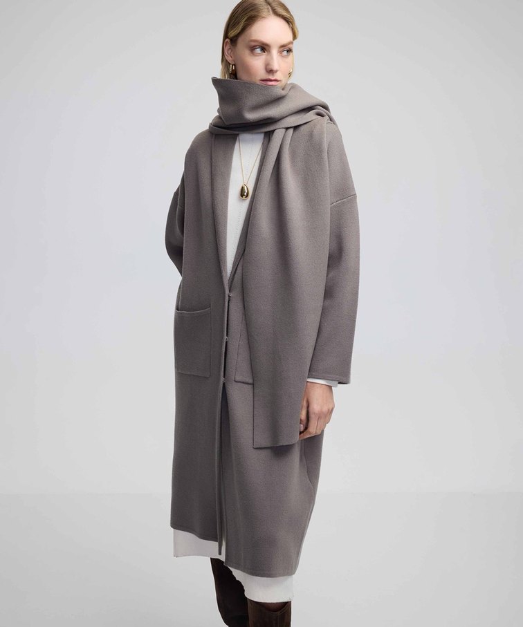 İpekyol atlı aksesuarlı triko kaban - Görsel 4