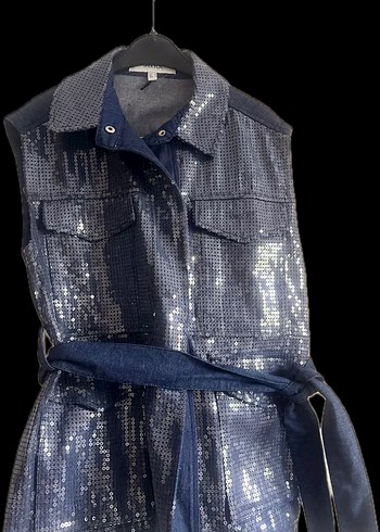 İpekyol pullu payetli kuşaklı yelek ceket - Görsel 2