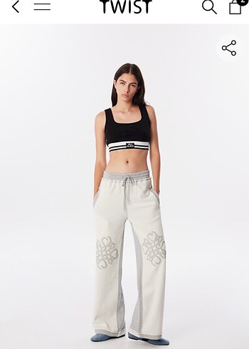 Twist nakış aplikeli loewe muadili eşofman altı - Görsel 2