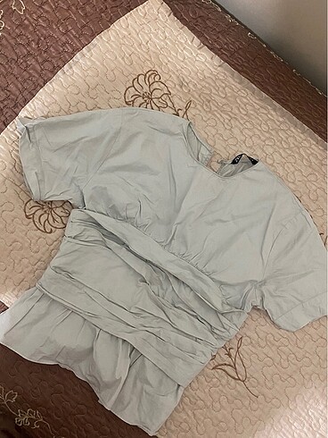 Zara Zara drape detaylı bluz gömlek kumaşı gibi