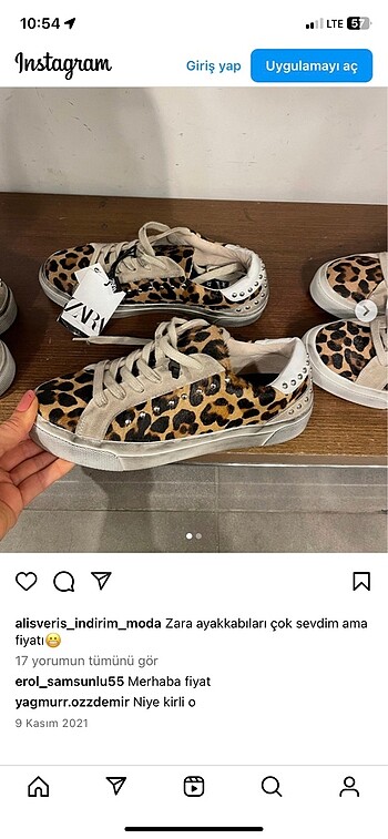 Zara leopar desenli golden goose muadili ayakkabı