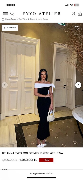 Zara Eyyo brianna kurdele detaylı midi elbise