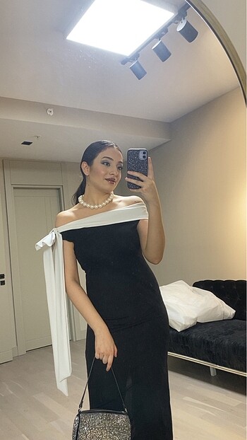 Eyyo brianna kurdele detaylı midi elbise