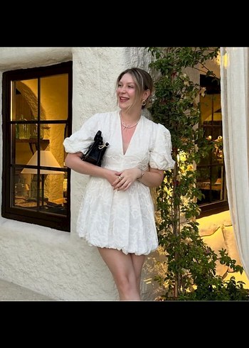 Zara Zara işlemeli volanlı viral mini elbise zw collection