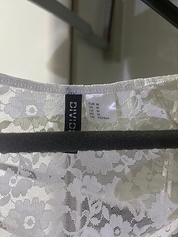 m Beden beyaz Renk Dantel crop H&M