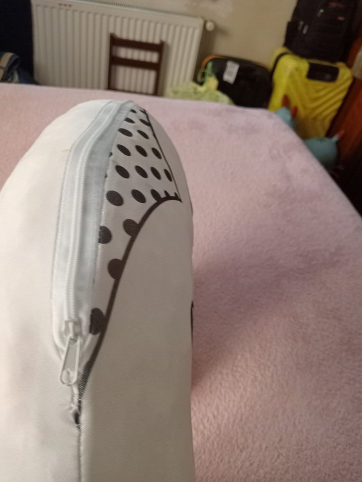 Baskılı Beyaz Emzirme ve Hamile Yastığı - Görsel 3