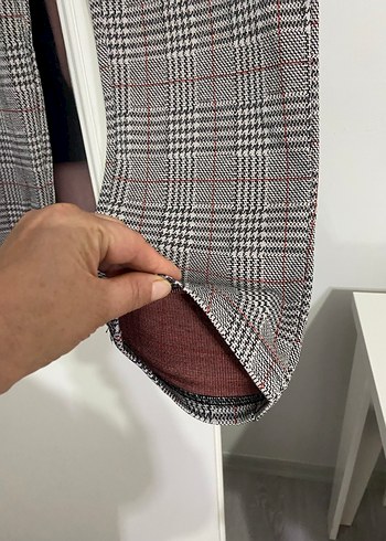 44 Beden Bordo Gri Pamuklu Örme Kadın Eşofman Takımı