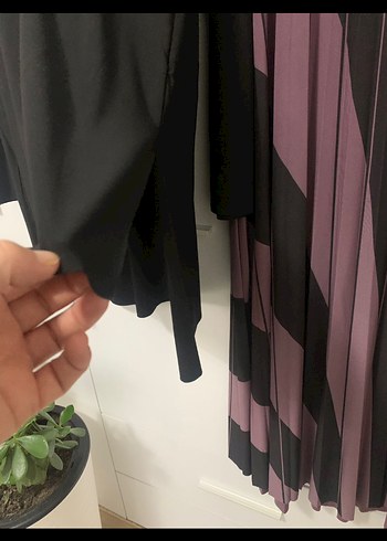 Mor Zebra Desenli Pilili Uzun Etek - Görsel 2