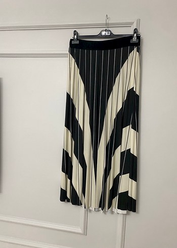 Kahverengi Desenli Pilili Uzun Etek - Görsel 4