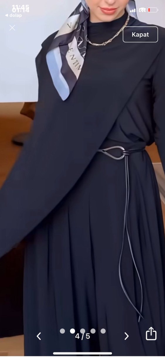 Siyah Uzun Kollu Salaş Tulum - Görsel 2