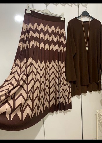 Kahverengi Uzun Kollu Bohem Kadın Tunik - Görsel 2