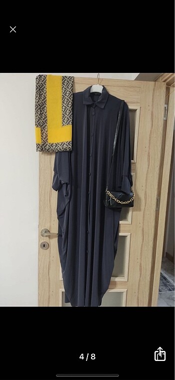 52 Beden gri Renk Abaya 38 54