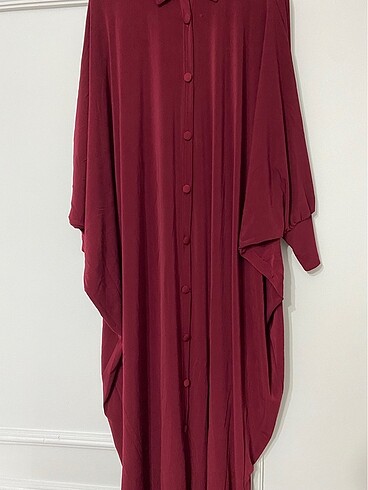 52 Beden bordo Renk Abaya 38 54