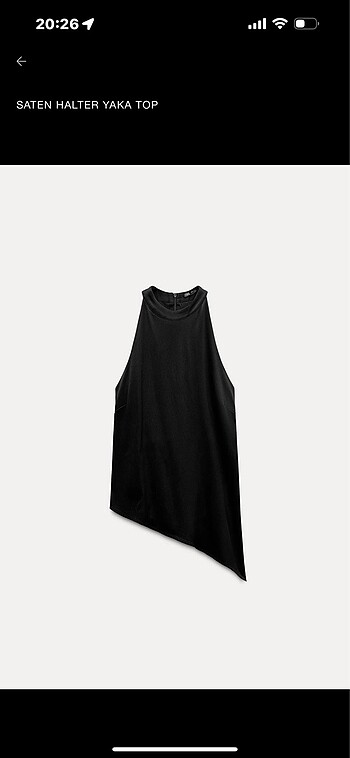 Zara siyah top saten