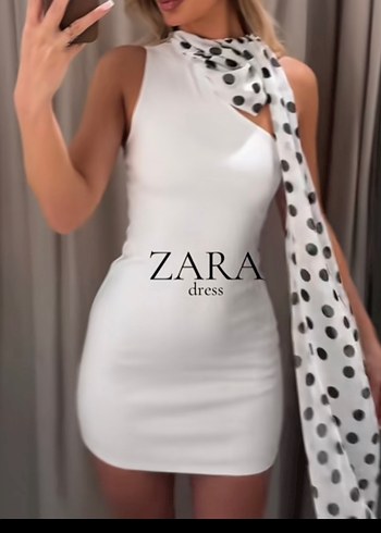 Zara Beyaz Mini Elbise