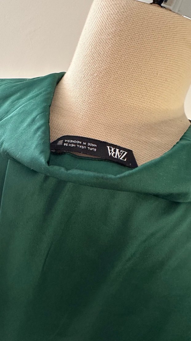 Düğmeli Yeşil Uzun Kadın Tunik - Görsel 4