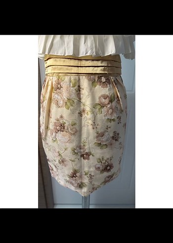 Çiçek Desenli Mini Hamile Etek - Görsel 4