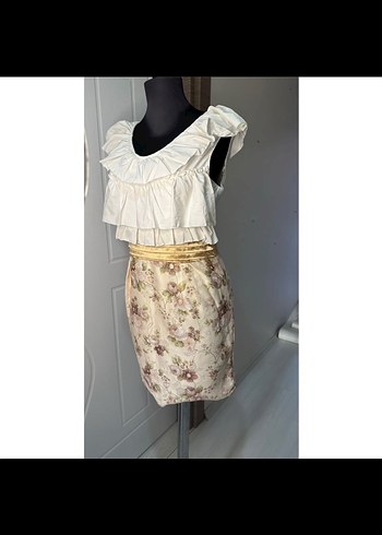 Çiçek Desenli Mini Hamile Etek - Görsel 3