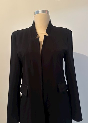 Siyah Uzun Kadın Blazer Ceket - Görsel 3